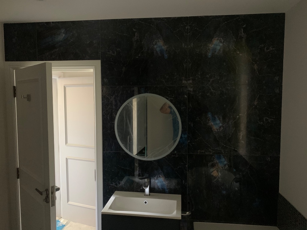 Black marble vanity